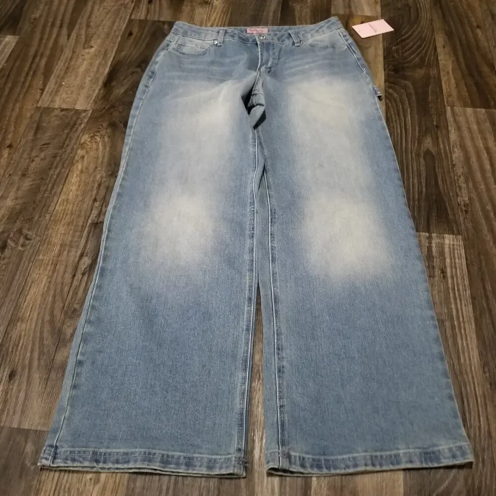 Juicy Couture Jeans 11/30‎ Stretch Y2K Bedazzled Juicy Wide Leg NEW